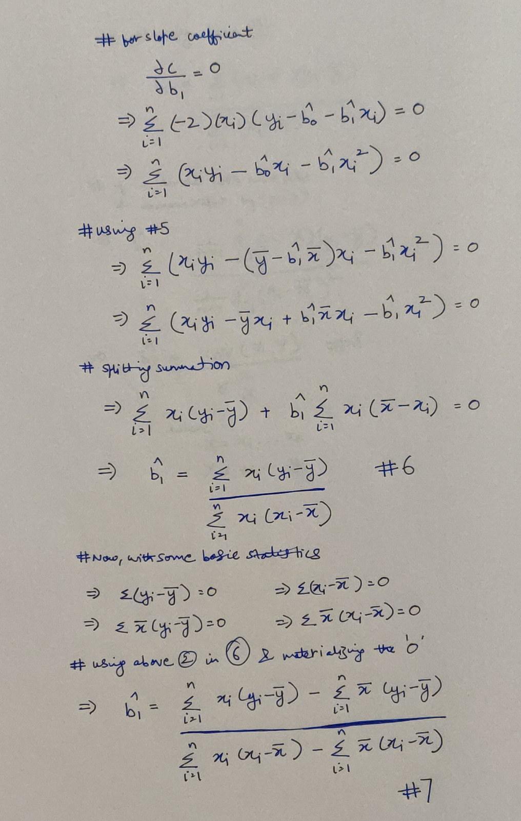 Finding the slope coefficient